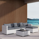 Outsunny 6 Pieces Rattan Furniture Set Garden Sofa Set Mixed Grey