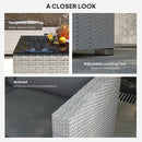 Outsunny 6 Pieces Rattan Furniture Set Garden Sofa Set Mixed Grey