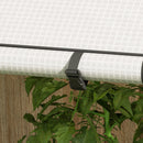 Outsunny Mini Greenhouse with Shelves and Roll Up Door, 100x80x150cm, White