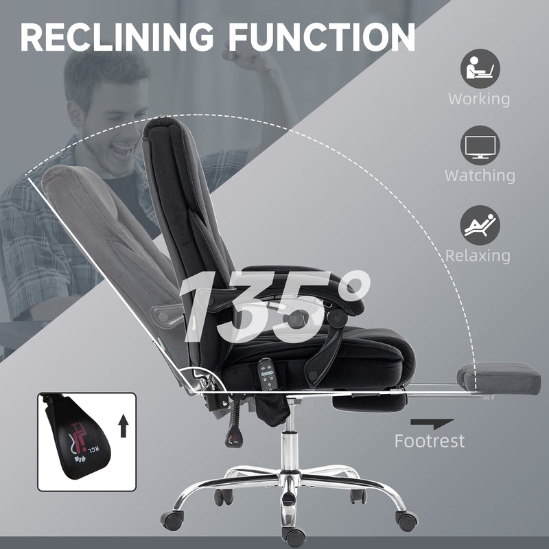 Vinsetto Massage Office Chair, Heated Reclining Desk Chair