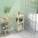 Bathroom Storage Shelving Unit, Freestanding Bamboo Shelves, Natural