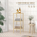Bathroom Storage Shelving Unit, Freestanding Bamboo Shelves, Natural