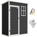Outsunny 5' X 3' Garden Shed W/ Floor, Lockable Door, Window And Vent Black