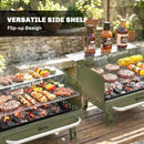 Outsunny Portable Barbecue Grill With Adjustable Grates For Camping, Green