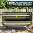 Outsunny Portable Barbecue Grill With Adjustable Grates For Camping, Green