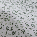 D & D Falling Leaf Fitted Bed Sheet in White