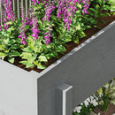 Outsunny Wooden Raised Bed w/ Bed Liner, Storage Shelf