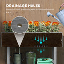 Outsunny Wooden Raised Bed w/ Bed Liner, Storage Shelf