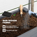 Outsunny Wooden Raised Bed w/ Bed Liner, Storage Shelf