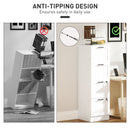 HOMCOM 4 Drawer File Cabinet with Lock and Adjustable Hanging Bars, White