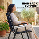 Outsunny Folding Garden Chairs Set of 4 with High Back, Armrests, Navy Blue