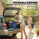 Outsunny Folding Garden Chairs Set of 4 with High Back, Armrests, Navy Blue