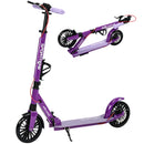 SPORTNOW Foldable Kick Scooter, Adult Scooters with 200mm Big Wheels, Purple