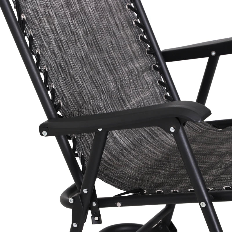 Outsunny Rocking Chair Folding Grey