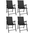 Outsunny Folding Garden Chairs Set of 4 with High Back, Armrests, Black