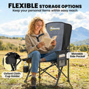 Outsunny Camping Chair Padded with Side Pocket Black