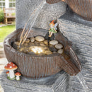Outsunny Outdoor Fountain, Resin Freestanding Garden Fountain