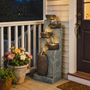 Outsunny Outdoor Fountain, Resin Freestanding Garden Fountain