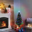 Christmas Time 4ft 120cm Green/White Artificial Christmas Tree W/ Prelit LED Lights-Multicolor