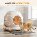 PawHut 72L Self Cleaning Cat Litter Tray App Control For Multiple Cats
