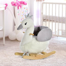 HOMCOM Children's Rocking Swan -White/Grey