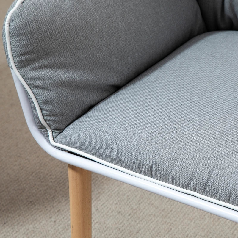 HOMCOM Contrast Piped Accent Chair - Grey