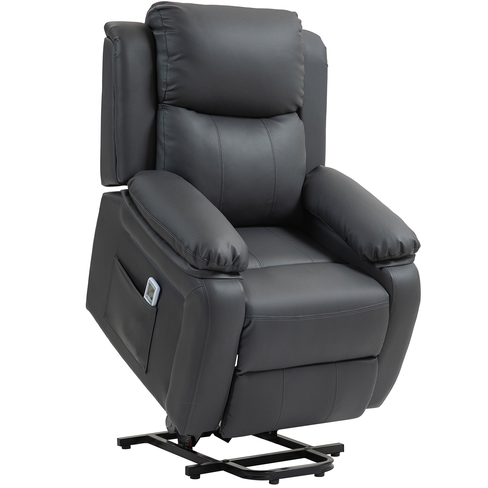 HOMCOM Riser and Recliner Chair Power Lift Recliner with Remote Dark G