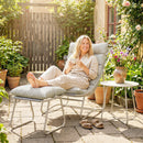 Outsunny 3 Piece Bistro Set, Outdoor Table And Chair Set With Footstool