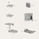 PawHut 6-Piece Cat Wall Shelves Set, Cat Wall Furniture with Condo, Grey