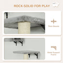 PawHut 6-Piece Cat Wall Shelves Set, Cat Wall Furniture with Condo, Grey