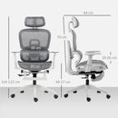 HOMCOM Ergonomic Office Chair Swivel Computer Chair With 3D Armrest Grey