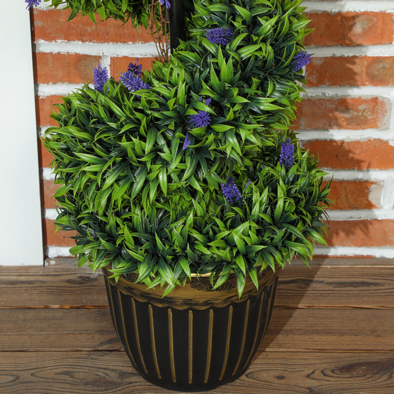 HOMCOM Set of 2 Decorative Artificial Plants with Lavender and Pot, 115cm
