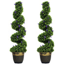 HOMCOM Set of 2 Decorative Artificial Plants with Lavender and Pot, 115cm