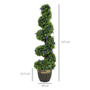 HOMCOM Set of 2 Decorative Artificial Plants with Lavender and Pot, 115cm