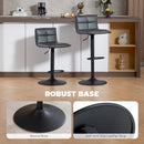HOMCOM Bar Stools Set Of 2 Swivel Height Adjustable Barstools Dark Grey