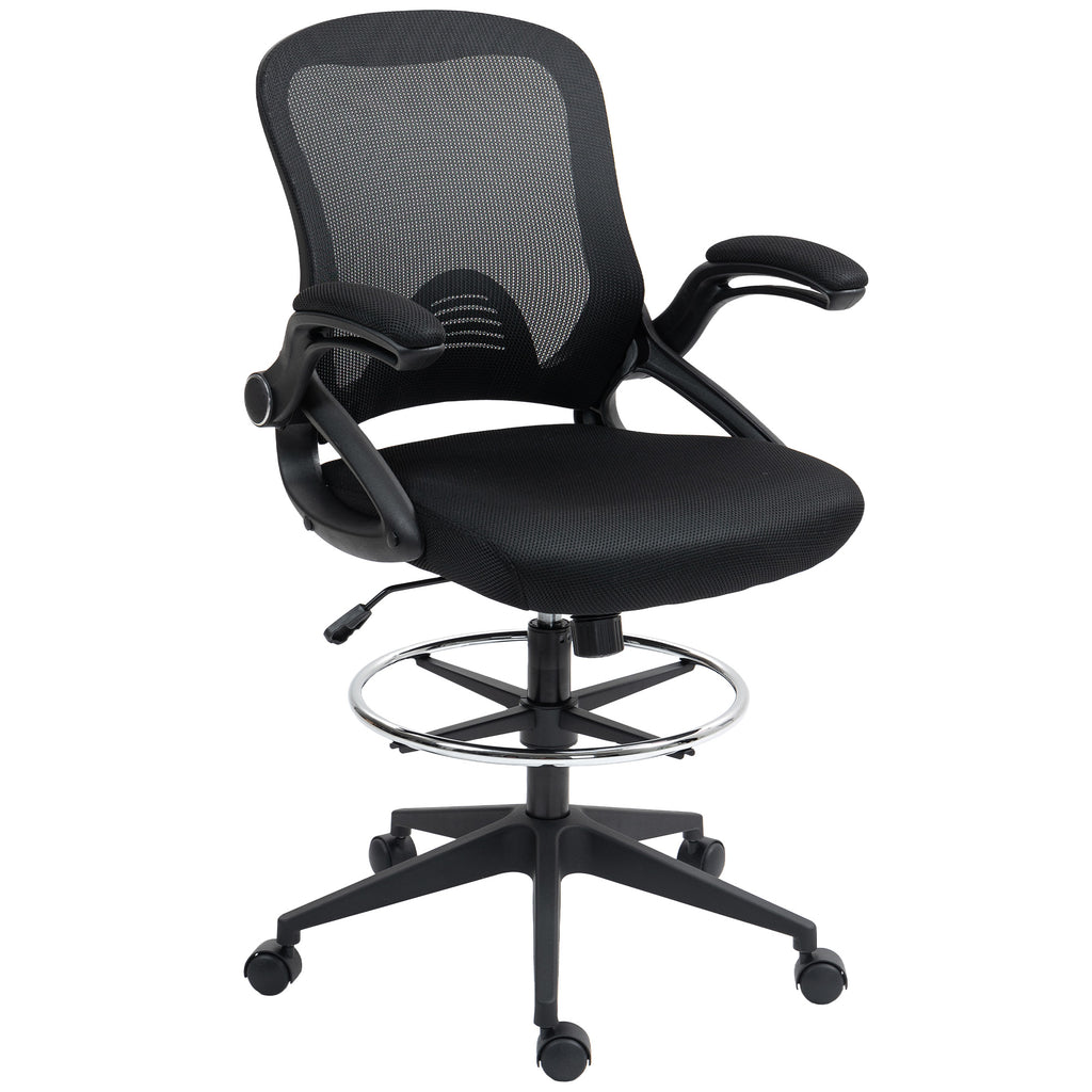 Office Styool Vinsetto Mesh Office Stool, 60° Swivel Height Adjustable Chair