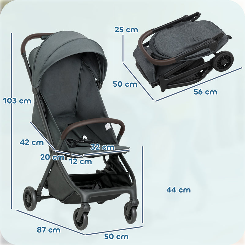 AIYAPLAY Baby Stroller with Adjustable Seat, Travel Pushchair
