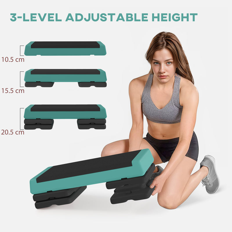 SPORTNOW Aerobic Step, 10.5/15.5/20.5cm Exercise Stepper for Home