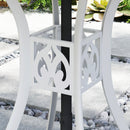 Outsunny 78 Cm Round Garden Dining Table With Parasol Hole, White