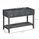 Outsunny Wooden Herb Planter Stand 8 Cubes Bottom Shelf Raised Bed Dark Grey