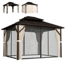 Outsunny 3 X 3 M Hardtop Gazebo Canopy With Aluminium Frame, Garden Gazebo