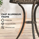 Outsunny Aluminium Bistro Set Garden Coffee Table Chair Outdoor Dining Set
