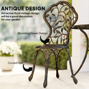 Outsunny Aluminium Bistro Set Garden Coffee Table Chair Outdoor Dining Set
