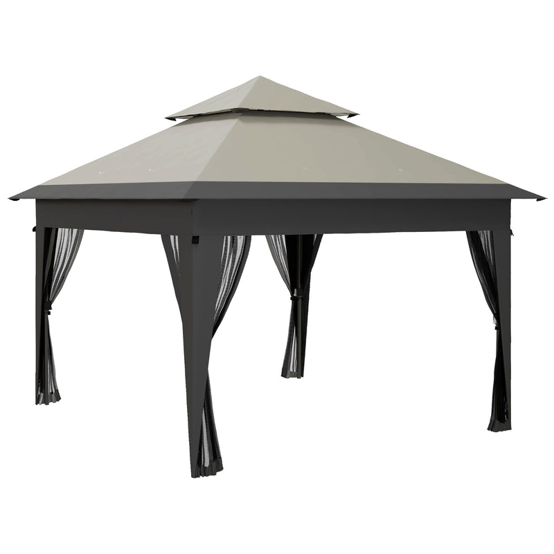 Outsunny 3 x 3(m) Pop Up Gazebo, Instant Shelter with Mosquito Netting, Grey