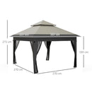 Outsunny 3 X 3(m) Pop Up Gazebo, Instant Shelter With Mosquito Netting, Grey