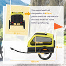 PawHut Dog Bike Trailer w/ Flip-Down Ramp Tailgate, Reflectors, Yellow