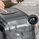HOMCOM Portable Ice Cube Maker W/ 2 Cube Sizes 12Kg/24 Hrs, 9 Cubes/ 6-12Mins