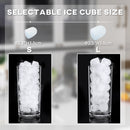 HOMCOM Portable Ice Cube Maker W/ 2 Cube Sizes 12Kg/24 Hrs, 9 Cubes/ 6-12Mins
