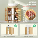 HOMCOM Under Sink Bathroom Cabinet, Bamboo Under Sink Cabinet, Natural