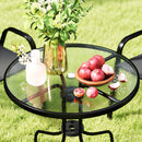 Outsunny 5 PCs Garden Furniture Set, Round Table And Stackable Chairs, Grey